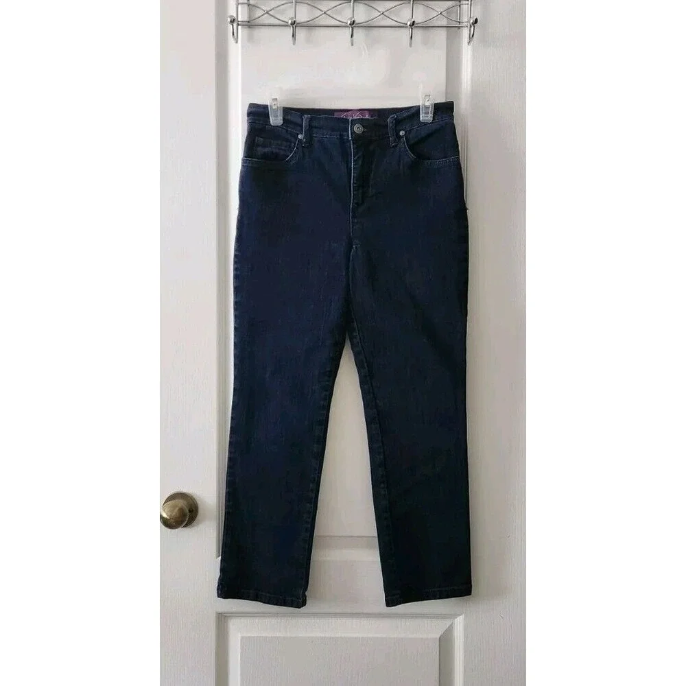 Gloria Vanderbilt Amanda Womens Straight Leg High-Rise Jeans Pants Blue 8‎ Short